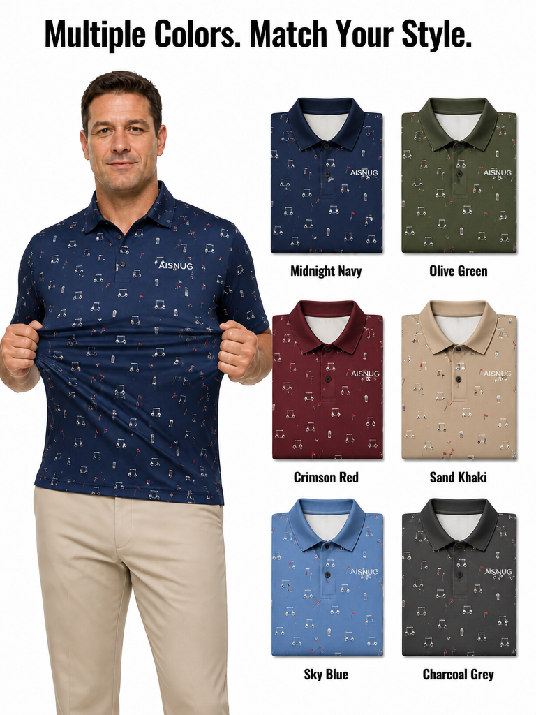 Custom Crossed Clubs Golf Polo: Classic Performance Country Club Shirt