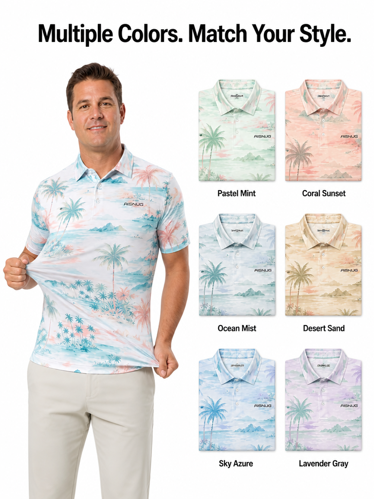 Custom Tropical Summer Golf Polo: UPF 50+ Cooling Team Wear
