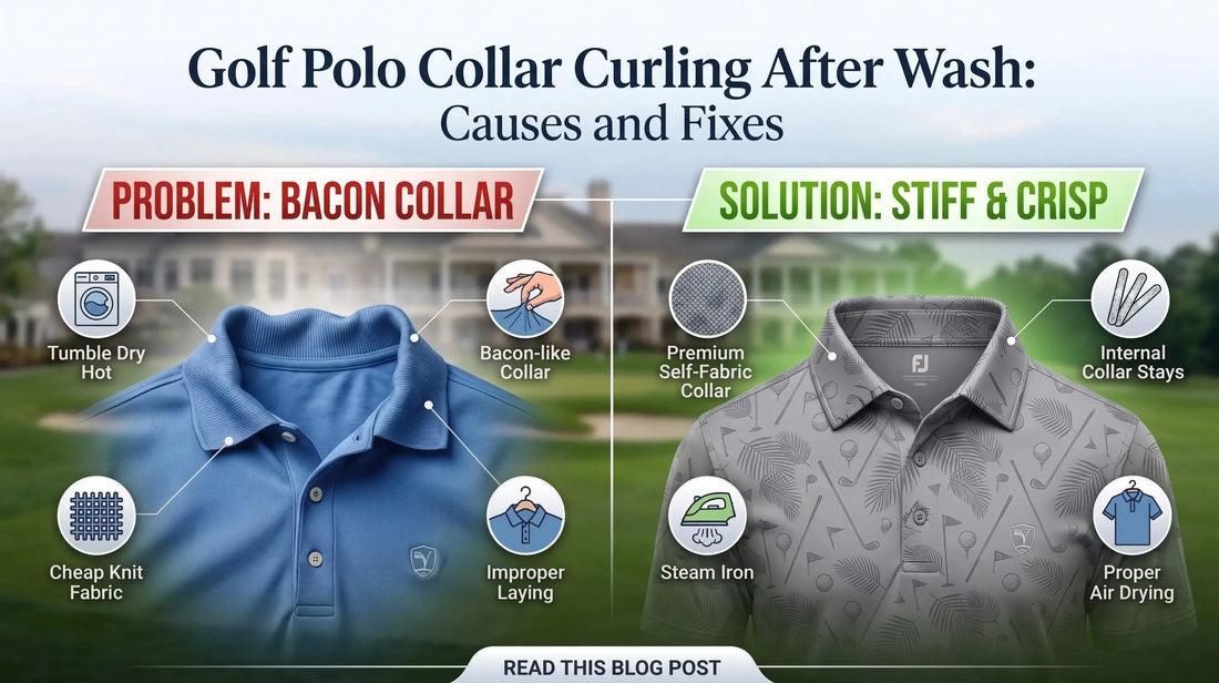 Golf polo collar curling causes and fixes after wash