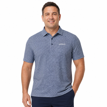 Wholesale Houndstooth Golf Shirts: Executive Dry-Fit Team Polos