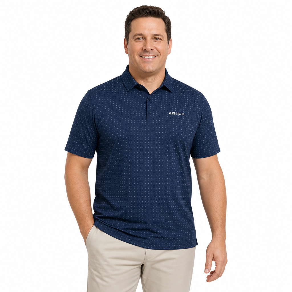 Custom Dot Matrix Golf Polo: Technical Stretch Corporate Shirt