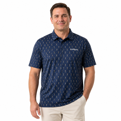 Custom Swing Silhouette Golf Shirt: Vintage Performance Team Polo
