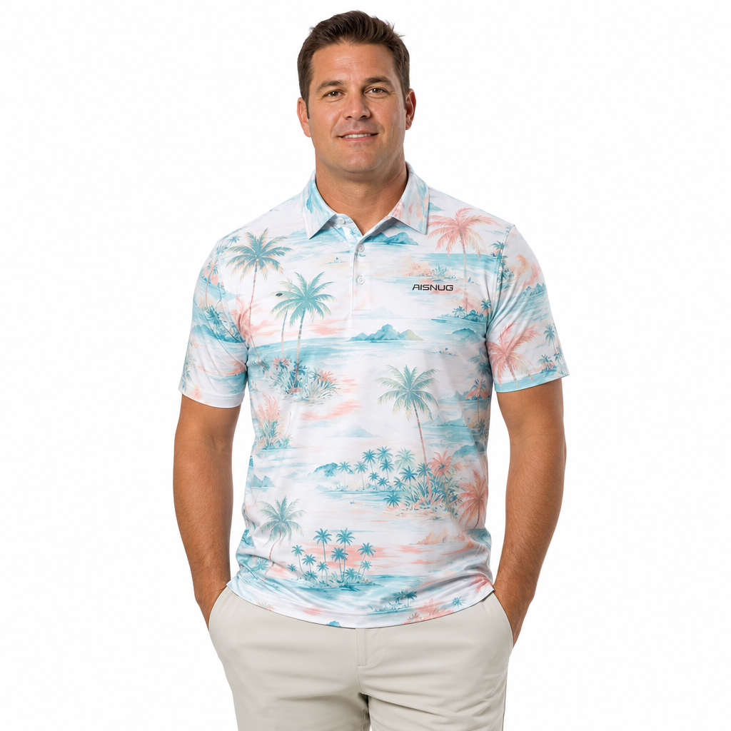Custom Tropical Summer Golf Polo: UPF 50+ Cooling Team Wear