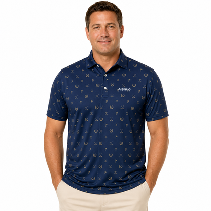 Custom Crossed Clubs Golf Polo: Classic Performance Country Club Shirt
