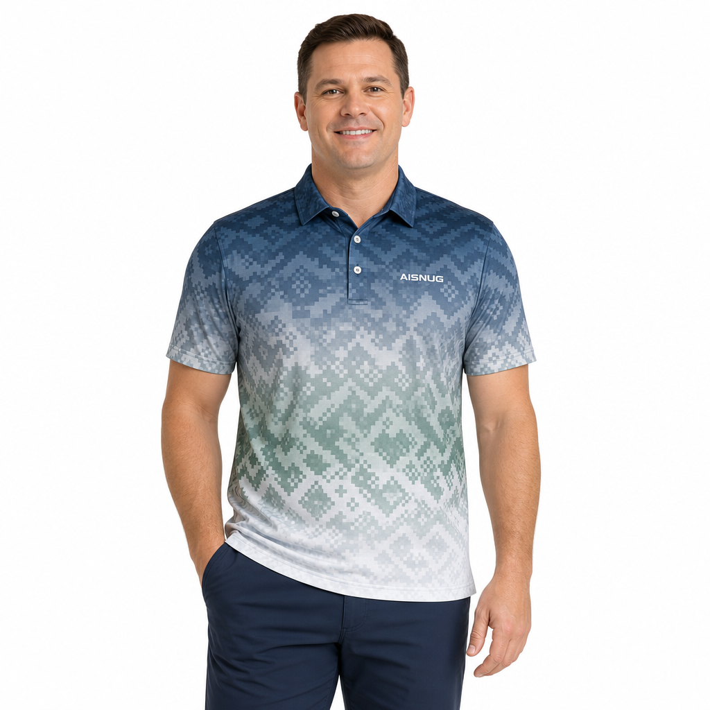 Custom Gradient Camo Golf Shirt: Sublimated Athletic Team Polo