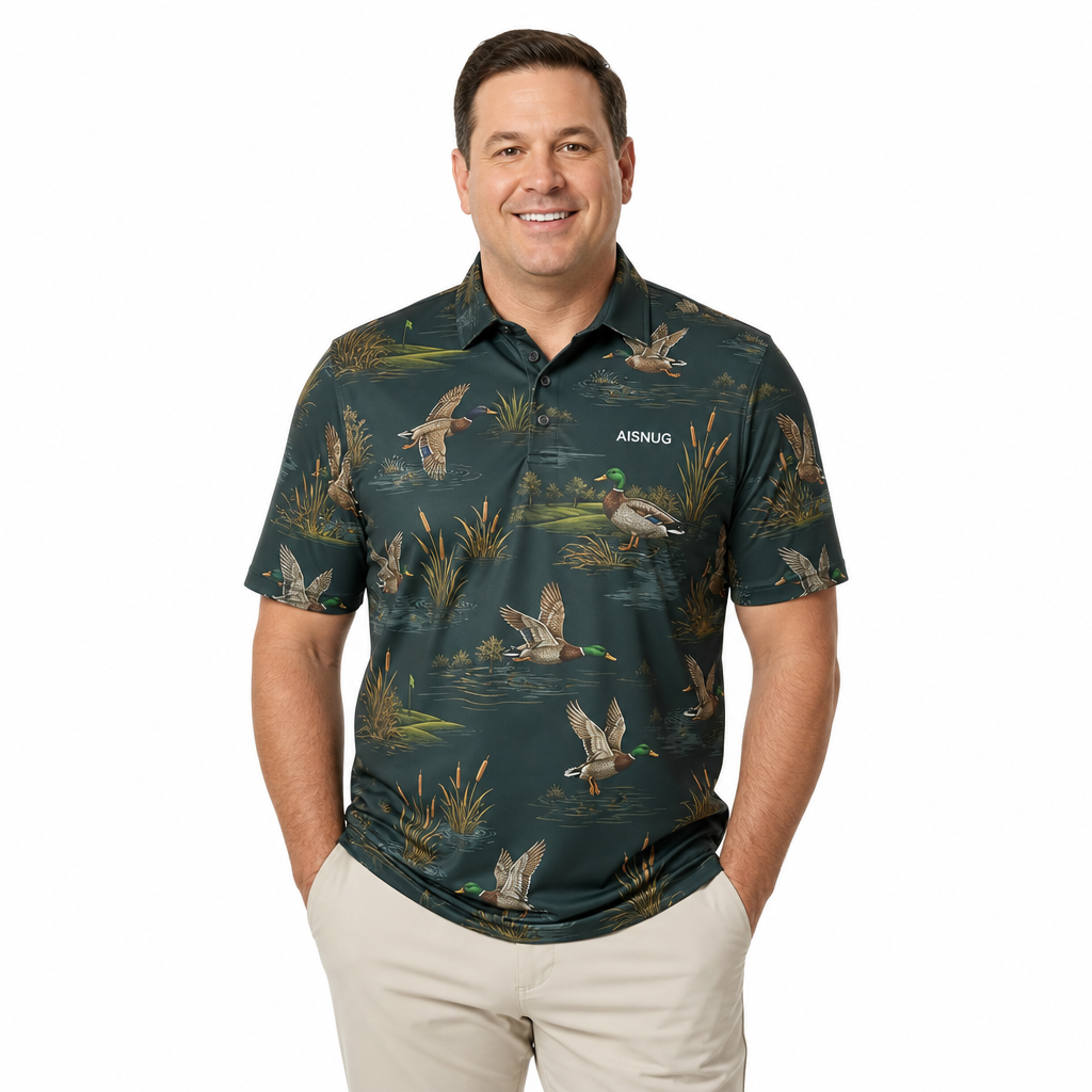 Custom Mallard Duck Golf Shirt: Quick-Dry Novelty Team Polo