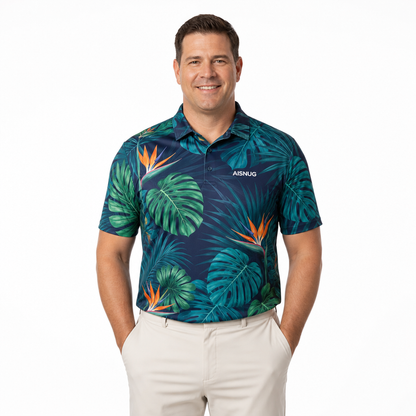 Hawaiian Tropical Golf Shirt: Sublimated UPF 50+ Team Polos