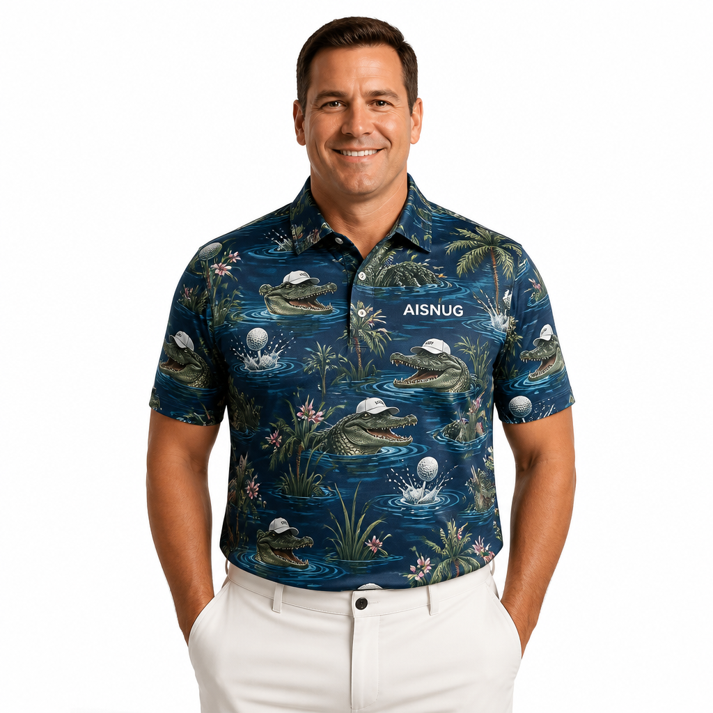 Custom Alligator Hazard Golf Polo: Performance Dry-Fit Shirt