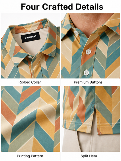 Custom Chevron Stripe Golf Polo: Retro Athletic Performance Wear