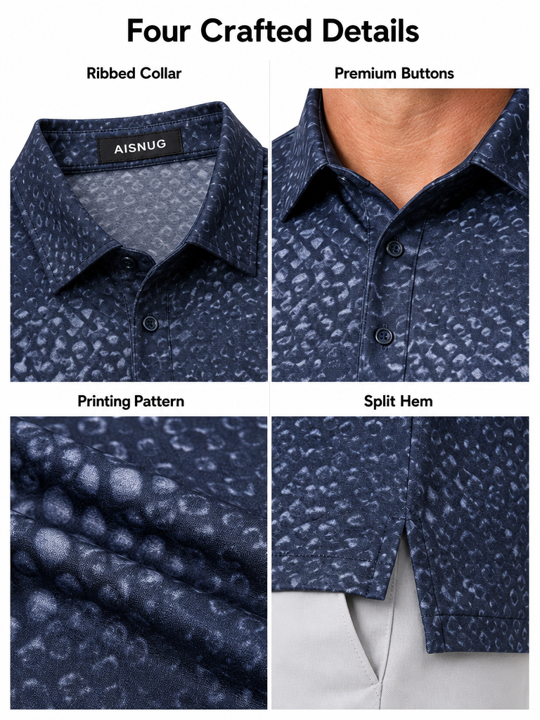 Custom Dimple Texture Golf Polo: Technical Dry-Fit Athletic Shirt