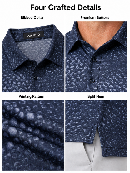Custom Dimple Texture Golf Polo: Technical Dry-Fit Athletic Shirt