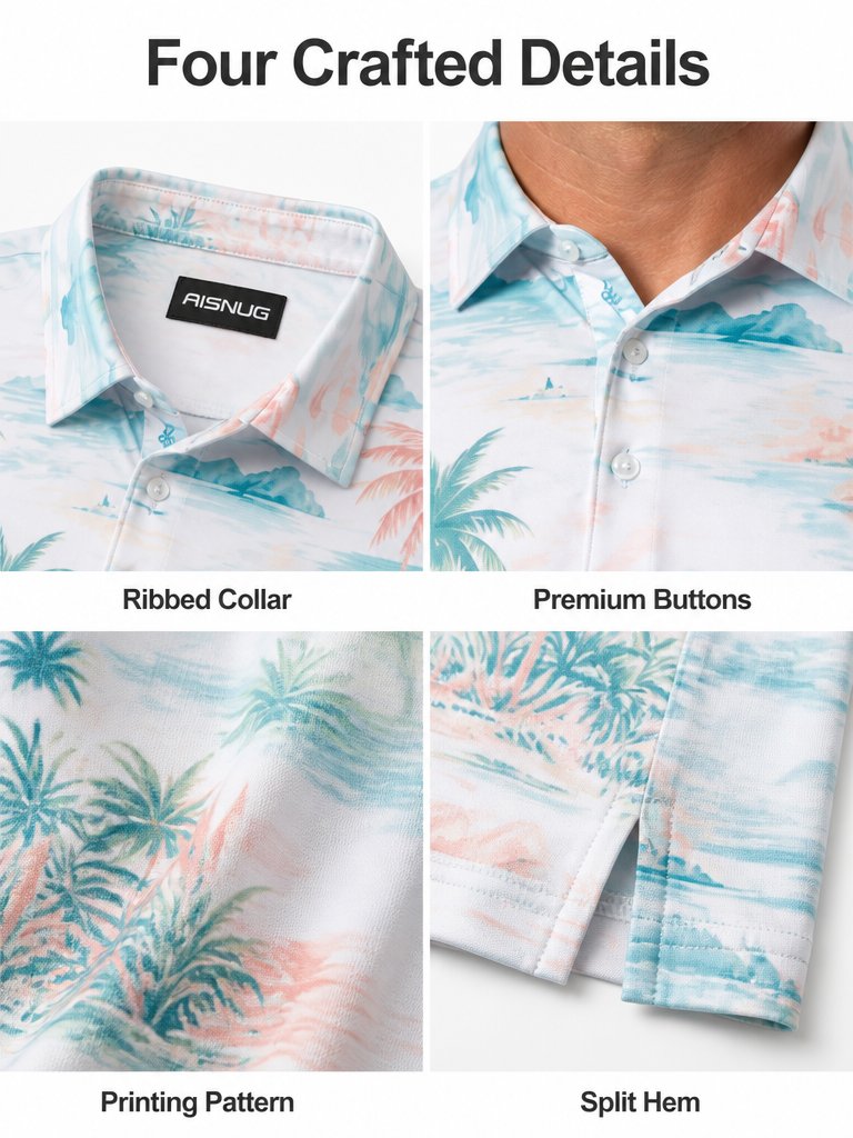 Custom Tropical Summer Golf Polo: UPF 50+ Cooling Team Wear