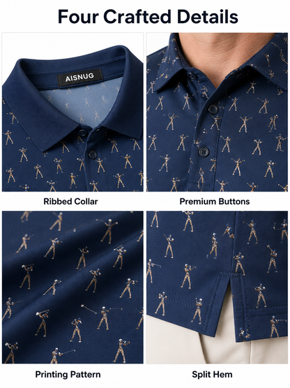 Custom Swing Silhouette Golf Shirt: Vintage Performance Team Polo