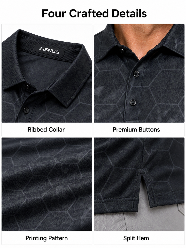 Custom Hexagon Grid Golf Polo: Breathable Athletic Team Shirt