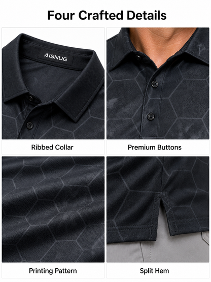 Custom Hexagon Grid Golf Polo: Breathable Athletic Team Shirt