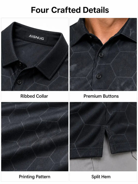Custom Hexagon Grid Golf Polo: Breathable Athletic Team Shirt AISNUG APPAREL