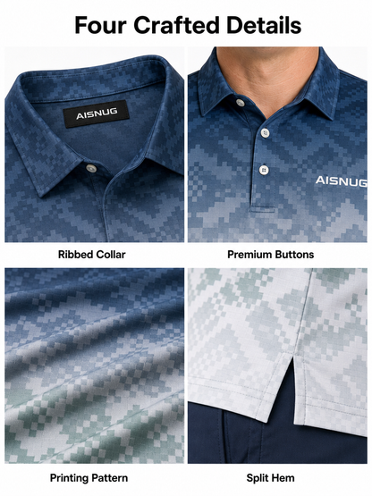 Custom Gradient Camo Golf Shirt: Sublimated Athletic Team Polo
