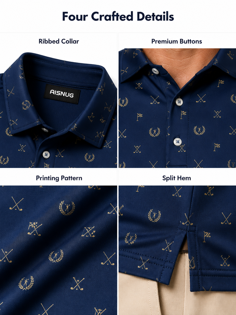 Custom Crossed Clubs Golf Polo: Classic Performance Country Club Shirt