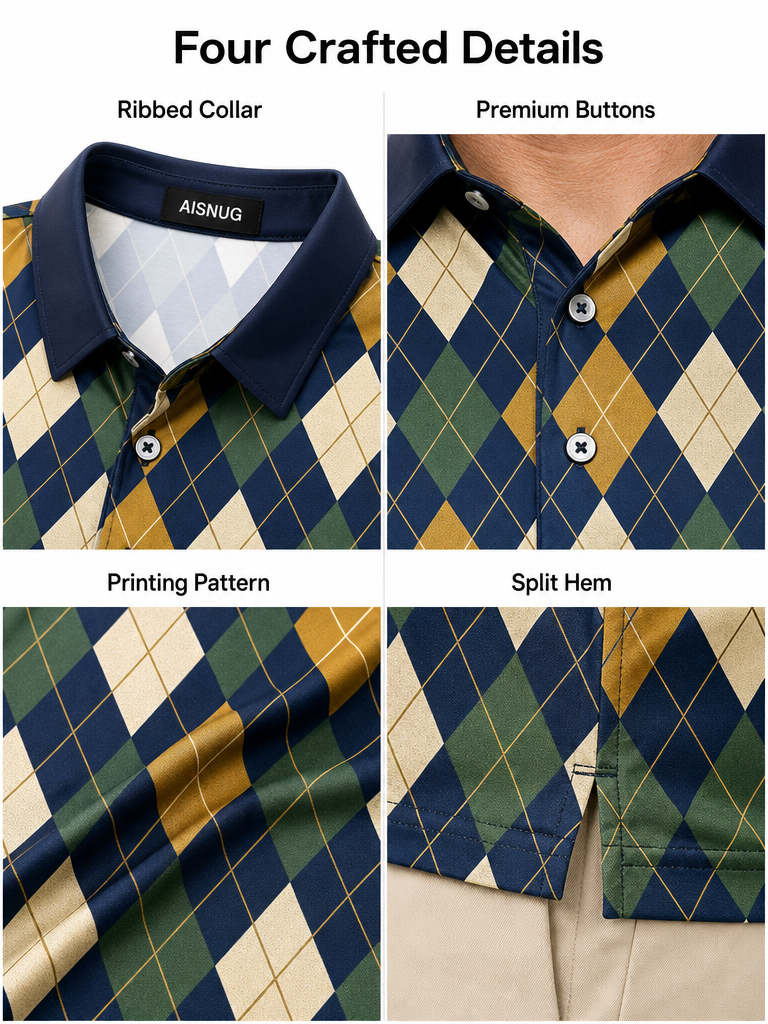 Custom Argyle Golf Polo: Modern Retro Performance Team Shirt