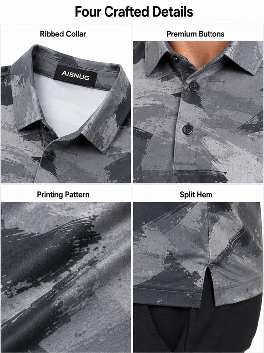 Custom Urban Camo Golf Shirt: Dry-Fit Performance League Polo AISNUG APPAREL