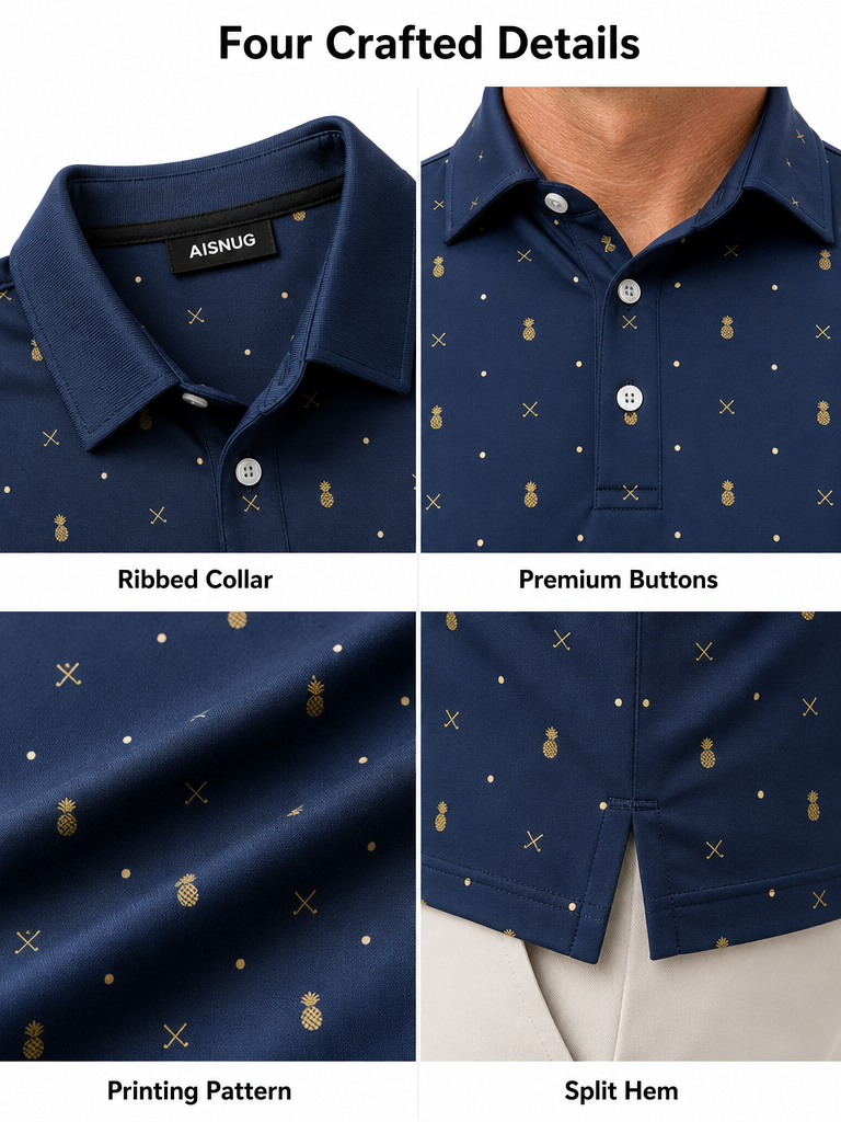 Custom Pineapple Golf Polo: Novelty Moisture-Wicking Team Wear