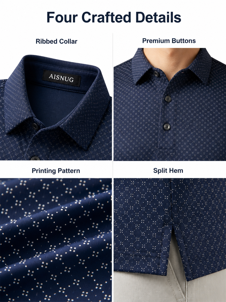 Custom Dot Matrix Golf Polo: Technical Stretch Corporate Shirt