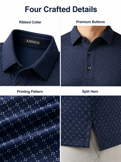 Custom Dot Matrix Golf Polo: Technical Stretch Corporate Shirt