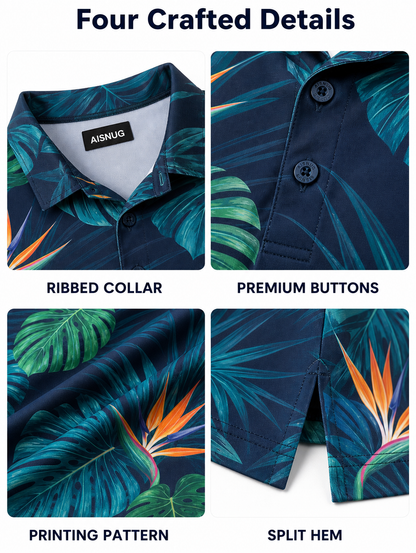 Hawaiian Tropical Golf Shirt: Sublimated UPF 50+ Team Polos