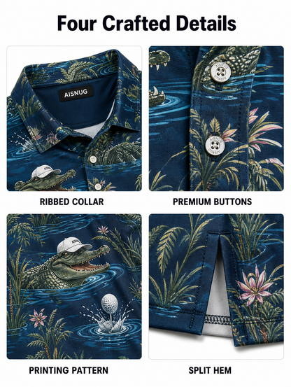 Custom Alligator Hazard Golf Polo: Performance Dry-Fit Shirt