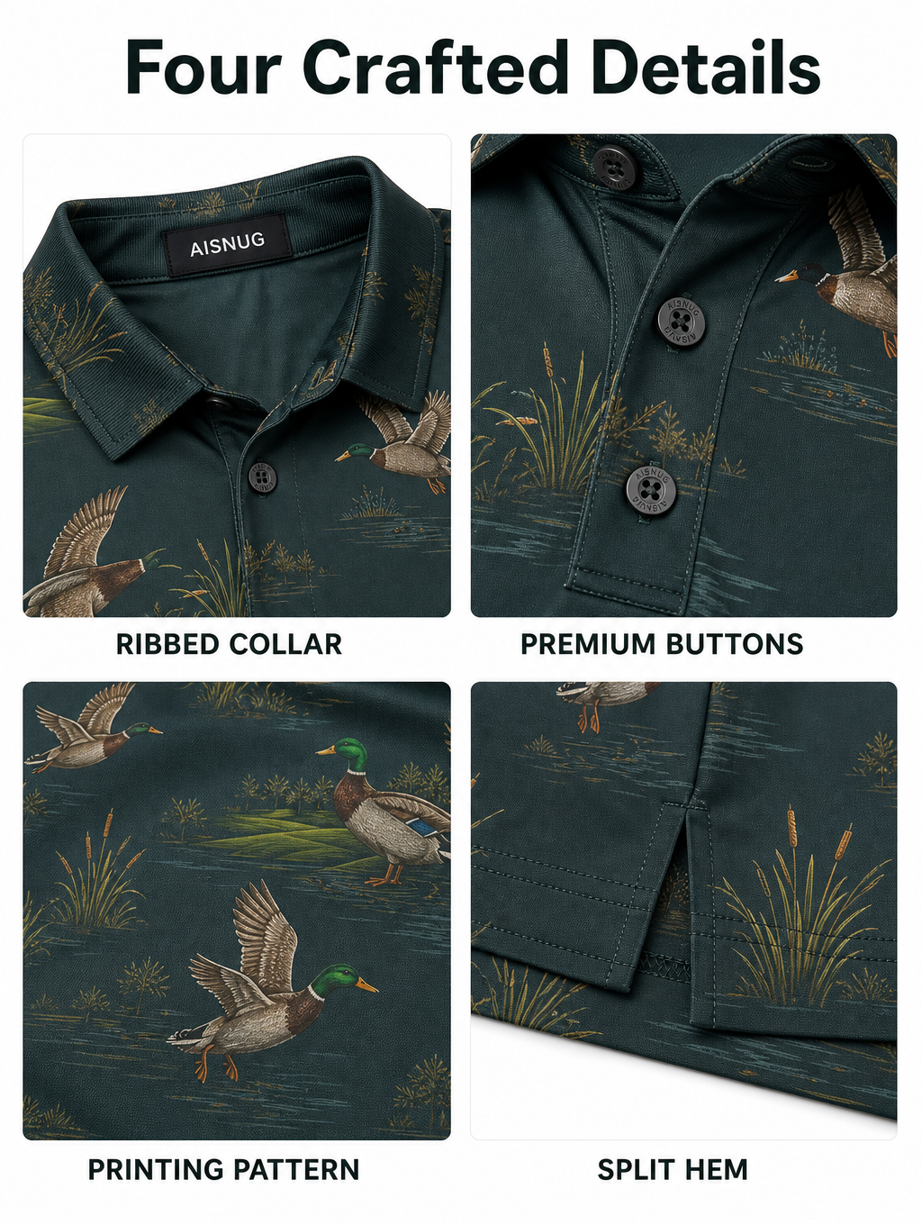 Custom Mallard Duck Golf Shirt: Quick-Dry Novelty Team Polo