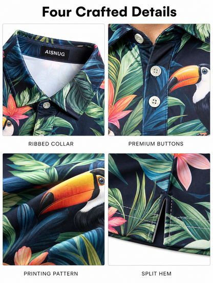 Custom Toucan Print Golf Shirt: All-Over Sublimated Team Polo