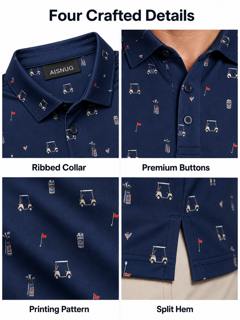 Custom Beer Print Golf Polo: Crazy Fun Tournament Team Wear