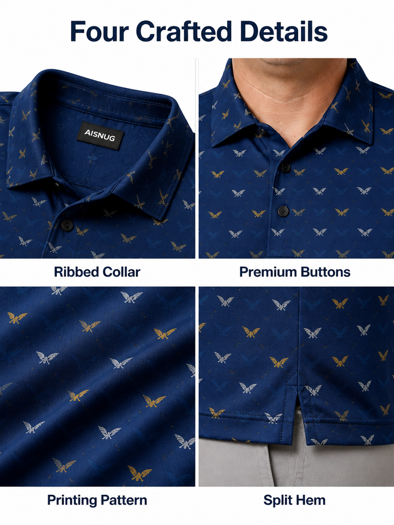 Custom Eagle Crest Golf Shirt: Athletic Performance Team Polo