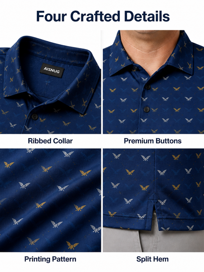 Custom Eagle Crest Golf Shirt: Athletic Performance Team Polo
