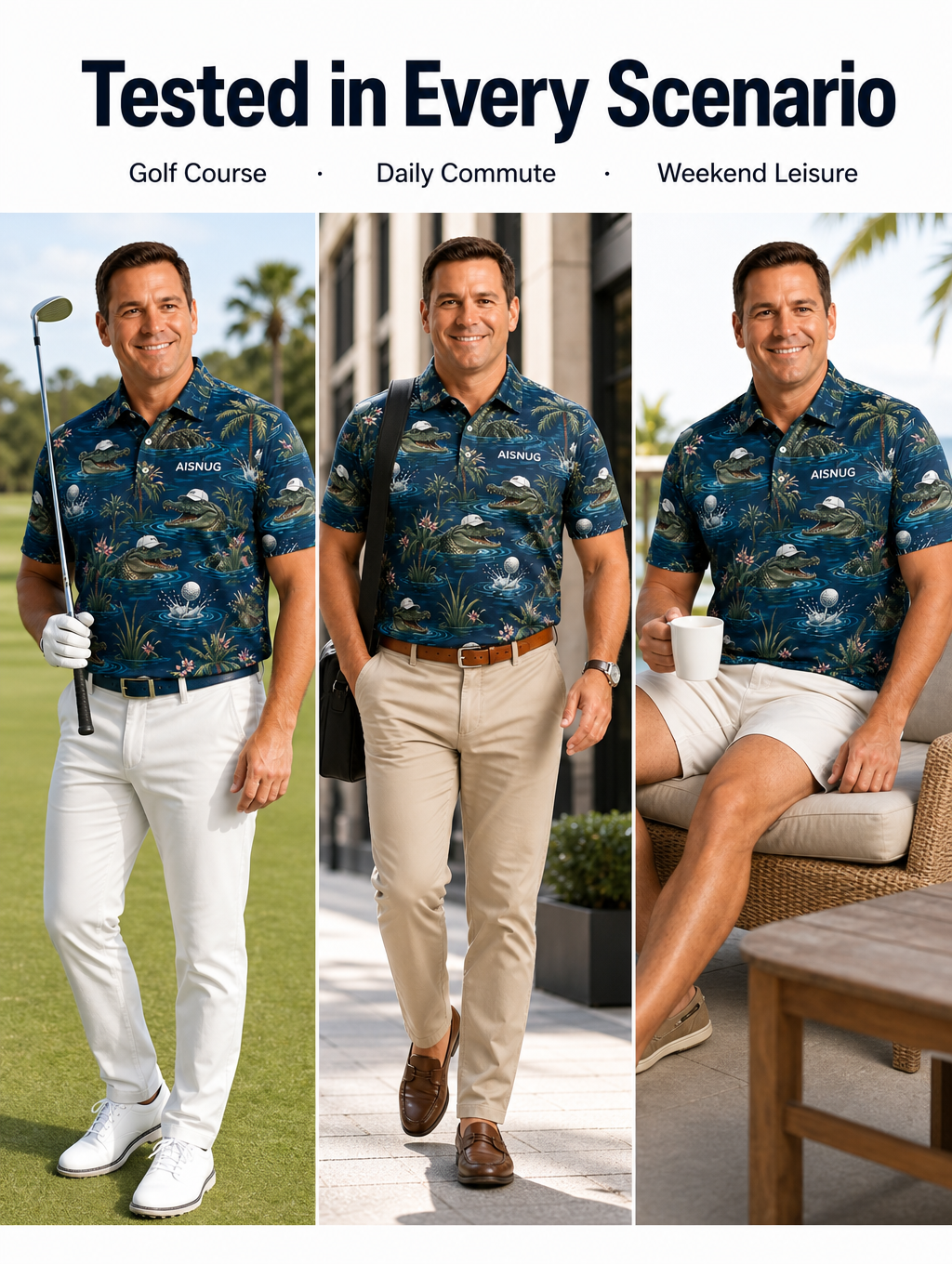Custom Alligator Hazard Golf Polo: Performance Dry-Fit Shirt