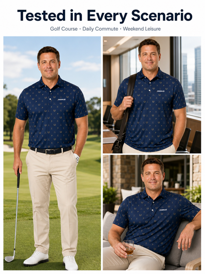 Custom Crossed Clubs Golf Polo: Classic Performance Country Club Shirt