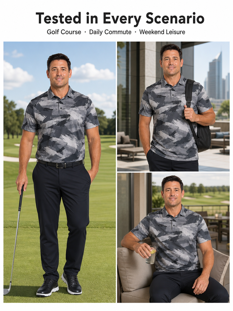 Custom Urban Camo Golf Shirt: Dry-Fit Performance League Polo