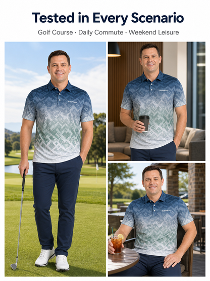 Custom Gradient Camo Golf Shirt: Sublimated Athletic Team Polo