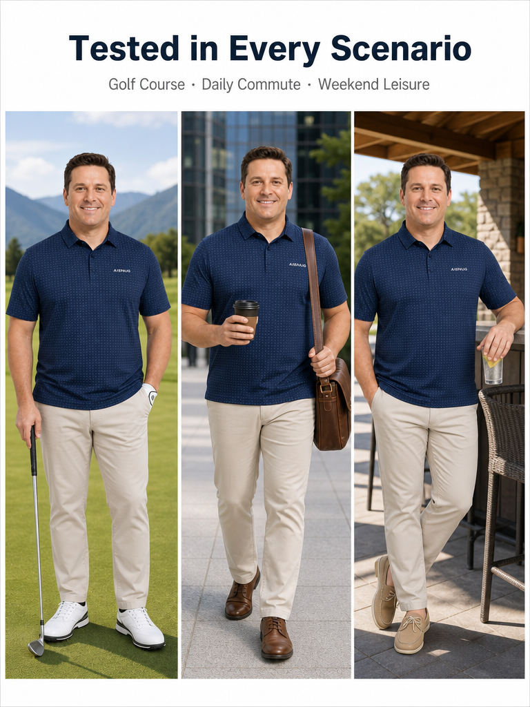 Custom Dot Matrix Golf Polo: Technical Stretch Corporate Shirt