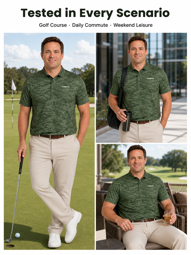 Custom Camo Golf Shirt: Performance Moisture-Wicking Team Polo