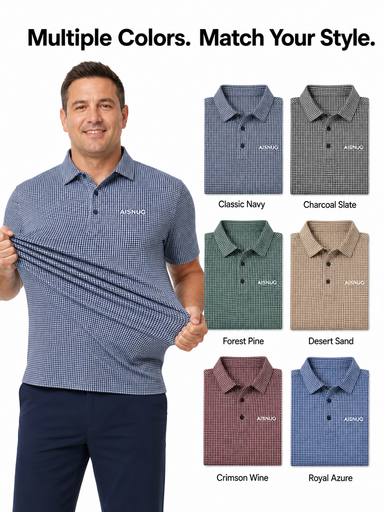 Wholesale Houndstooth Golf Shirts: Executive Dry-Fit Team Polos