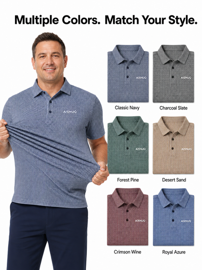 Wholesale Houndstooth Golf Shirts: Executive Dry-Fit Team Polos