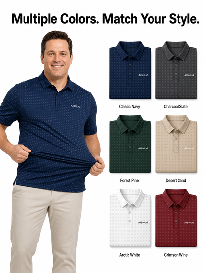 Custom Dot Matrix Golf Polo: Technical Stretch Corporate Shirt