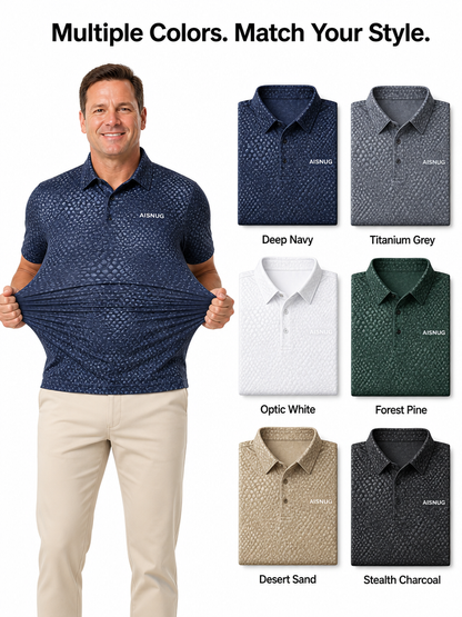 Custom Dimple Texture Golf Polo: Technical Dry-Fit Athletic Shirt