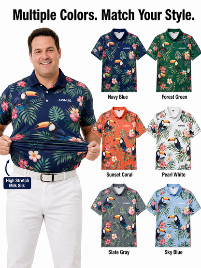Custom Toucan Print Golf Shirt: All-Over Sublimated Team Polo