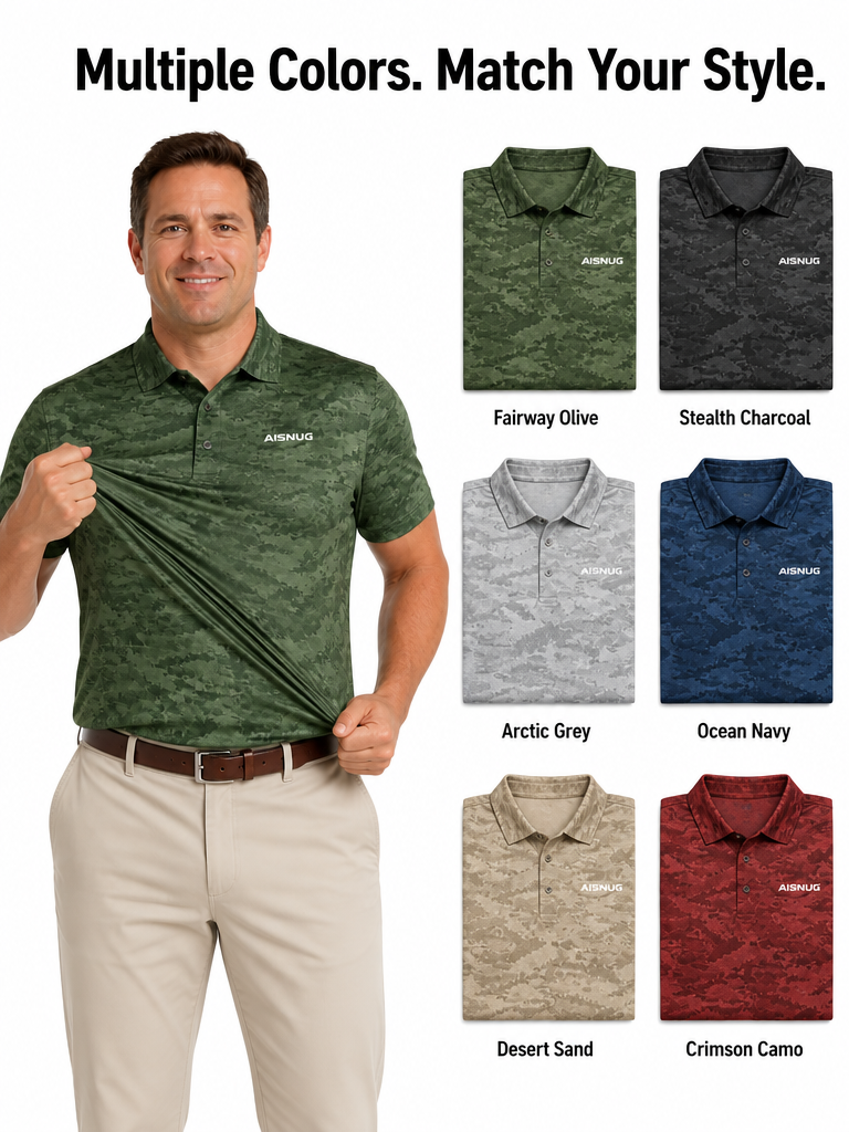 Custom Camo Golf Shirt: Performance Moisture-Wicking Team Polo
