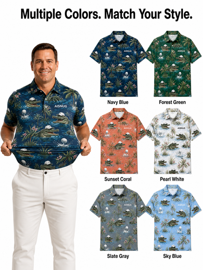 Custom Alligator Hazard Golf Polo: Performance Dry-Fit Shirt
