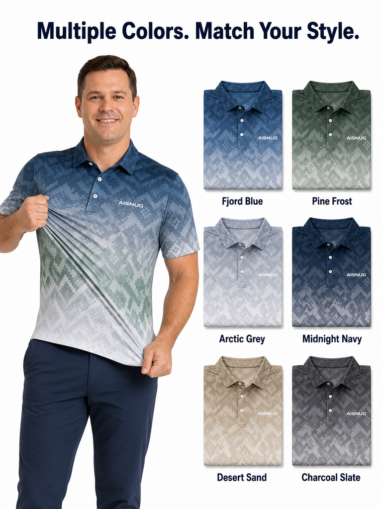 Custom Gradient Camo Golf Shirt: Sublimated Athletic Team Polo