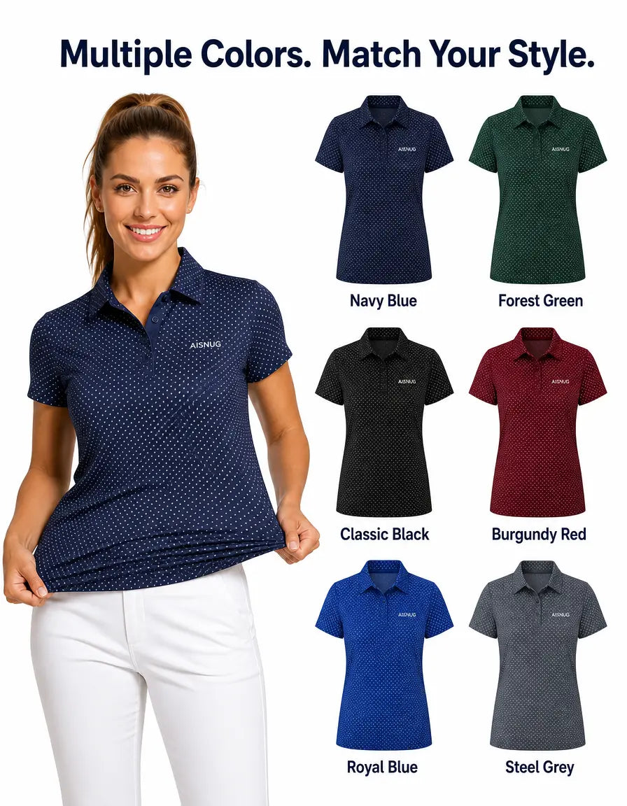 Classic Micro-Dot Print women’s polo colorway references; availability confirmed by quotation