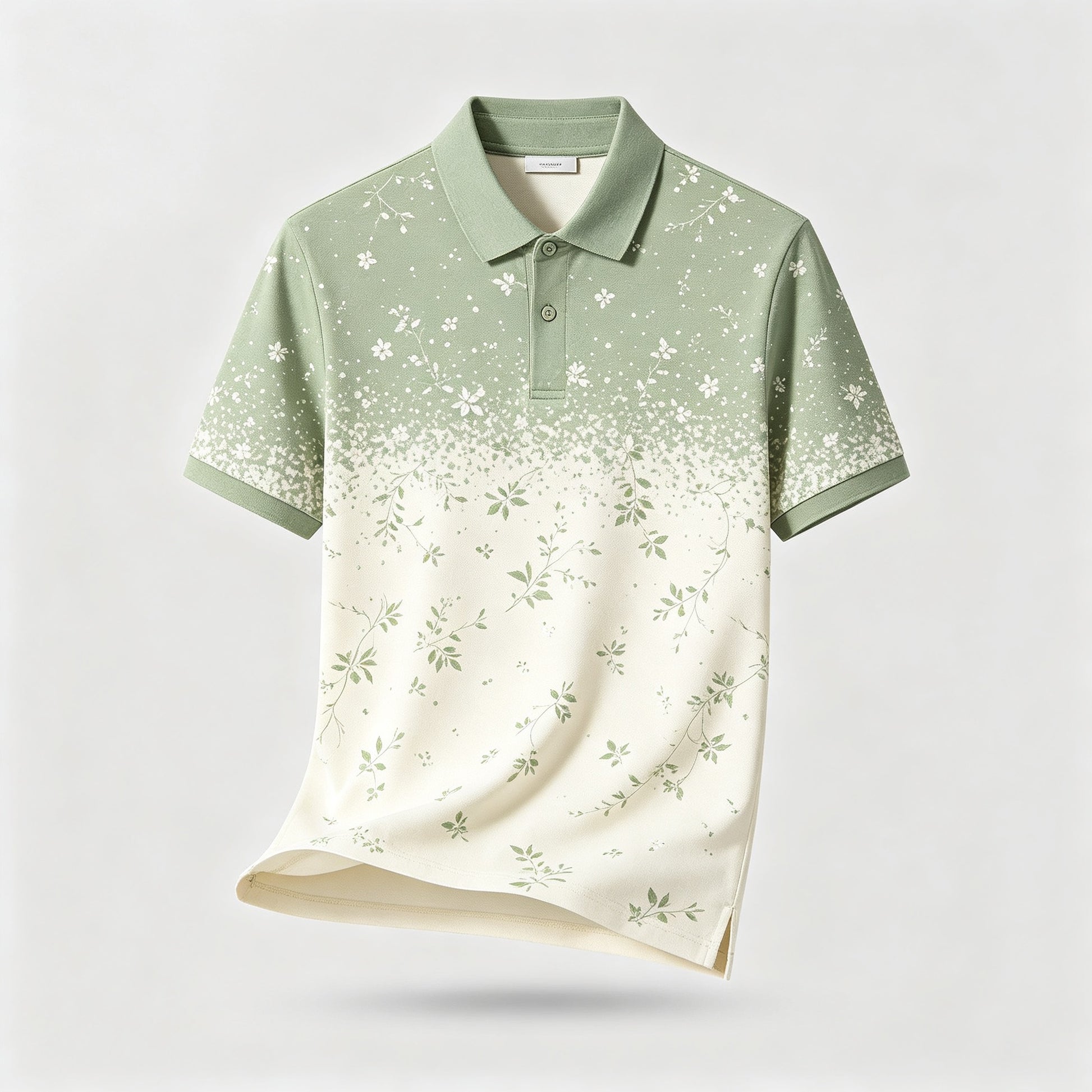 floral vine sage golf polo 1